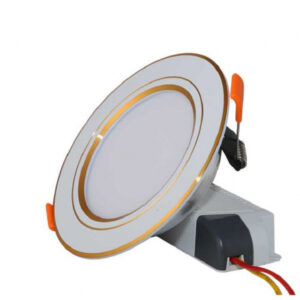 Đèn LED downlight đổi màu AT10 60 3W g SS vien vang bac