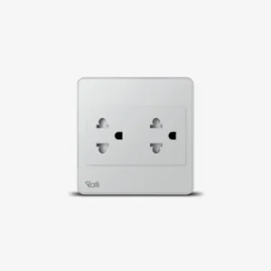 Ổ cắm âm tường OCAT05K 2C 16A vuông ralli 2